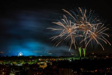 Fireworks in Madrid on the occasion of the San Isidro festivities