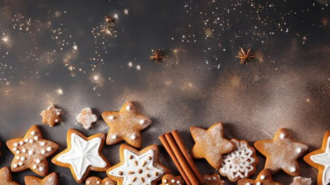 christmas ginger cookies with human shaped in the dazzling kitchen