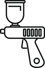 Outline vector icon of a handheld paint spray gun for diy and professional work