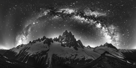 A stunning black and white photo of the night sky, perfect for various design projects