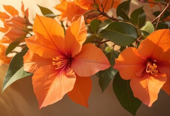 Bougainvillea flower closeup Realistic Light understand sun light significantly summer flower season concept