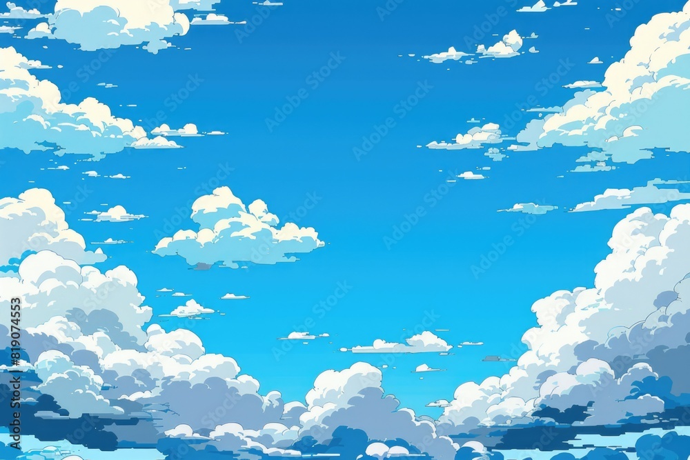 Poster A serene image of a sky with fluffy clouds, perfect for various design projects