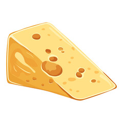 A piece of cheese. Illustration on a white background