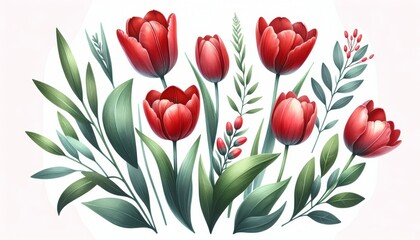 Obraz premium Red Tulip