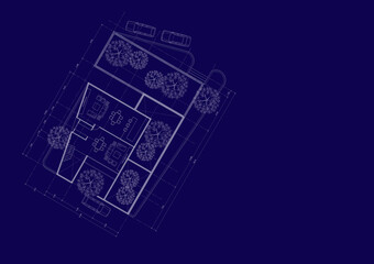 Floor plan designed building on the drawing.