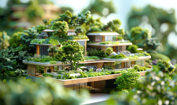 The urban planners' vision presents sustainable city models in which ecological green spaces and community gardens are an integral part of the urban plan.