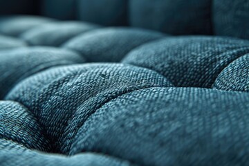 Close up view of a blue couch, suitable for interior design projects