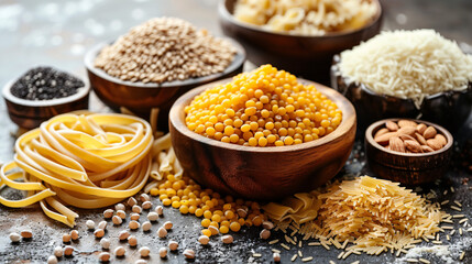 Various gluten free pasta from rice corn