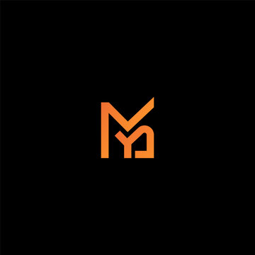 MYN Monogram Initials letter mark logo with custom shape