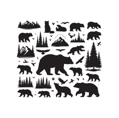 Fototapeta premium bear silhouette isolated on the white background vector illustration