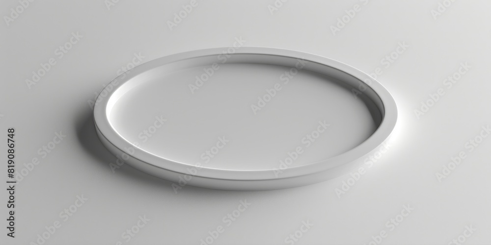 Poster Simple white circular object on white surface, ideal for minimalistic design projects