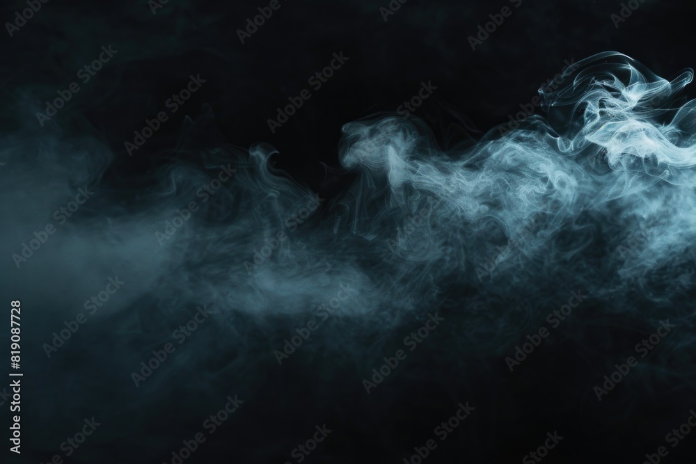 Poster close up of smoke on a black background. suitable for various design projects