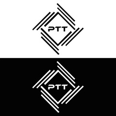 PTT logo. P T T design. White PTT letter. PTT, P T T letter logo design. P T T letter logo design in FIVE, FOUR, THREE, style. letter logo set in one artboard. P T T letter logo vector design.