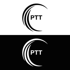 PTT logo. P T T design. White PTT letter. PTT, P T T letter logo design. P T T letter logo design in FIVE, FOUR, THREE, style. letter logo set in one artboard. P T T letter logo vector design.