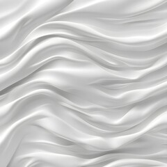 Obraz premium White silk satin fabric with softly wrinkled waves, white 3D plain cloth with wrinkles, luxury white background