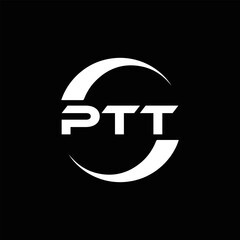 PTT logo. P T T design. White PTT letter. PTT, P T T letter logo design. P T T letter logo design in FIVE, FOUR, THREE, style. letter logo set in one artboard. P T T letter logo vector design.