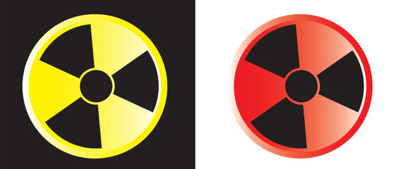 Set of Radioactive icon vector. radioactive icon warning caution danger symbol vector illustration. Radioactive symbol color and black icon set.