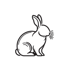 Obraz premium Rabbit silhouette. Rabbit vector illustration.