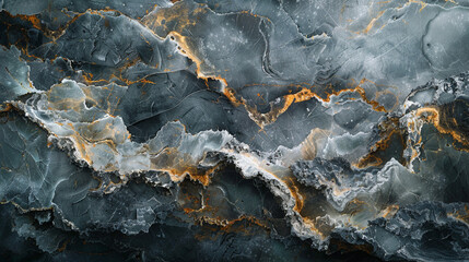 Highly textured marble slab with abstract expressionist art.