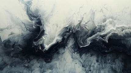Intricate marble ink patterns on a large abstract canvas.