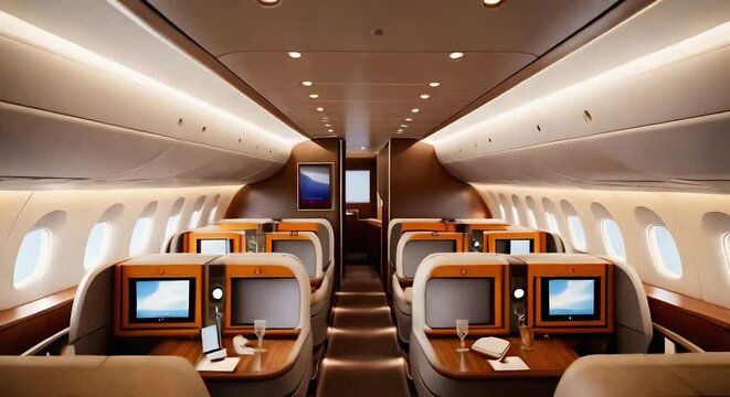 first class passenger aircraft cabin