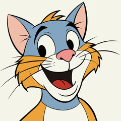 cartoon cat laughing background vector illustration