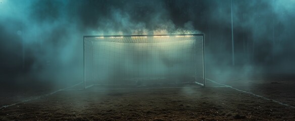 Soccer Goal Emitting Smoke