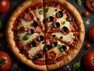 pizza with salami and tomatoes | Pizza Pics 2024