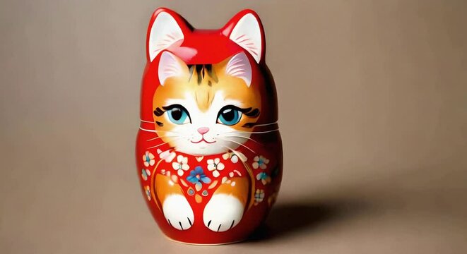 matryoshka in the shape of a cat