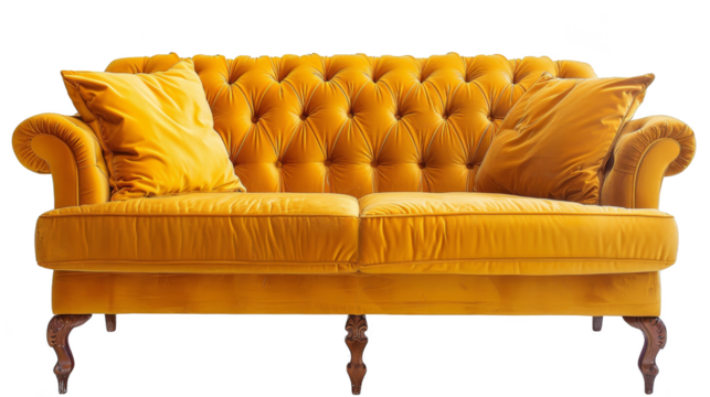 Sofa home interior design cut out transparent isolated on white background PNG file artwork graphic design.