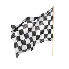 Checkered flag isolated on transparent background.