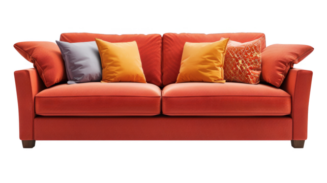 Sofa home interior design cut out transparent isolated on white background PNG file artwork graphic design.