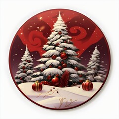 christmas tree with snow