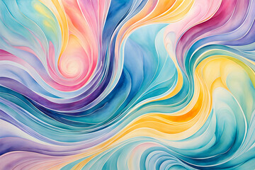 Watercolor swirl background blending seamless pattern central vortex