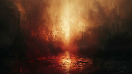 Atmospheric abstract canvas, shrouded in shadows and intrigue.