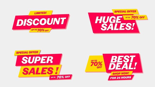 Sale Discount Banners 90 , Fully Editable and Animated