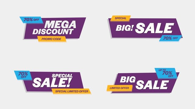 Sale Discount Banners 93 , Fully Editable and Animated