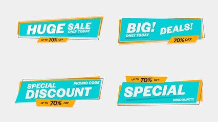 Sale Discount Banners 95 , Fully Editable and Animated