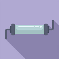 Simple and modern cartoon fluorescent light fixture vector illustration with a purple background