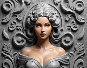 Fantasy illustration of a beautiful young woman