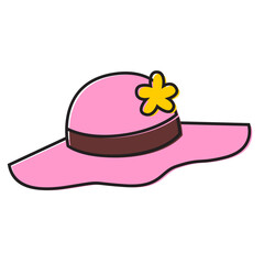 illustration of a pink hat