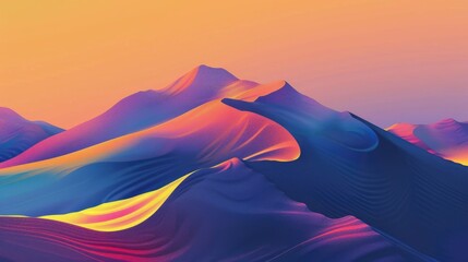 A range of mountains in the desert at sunset. AIG51A.