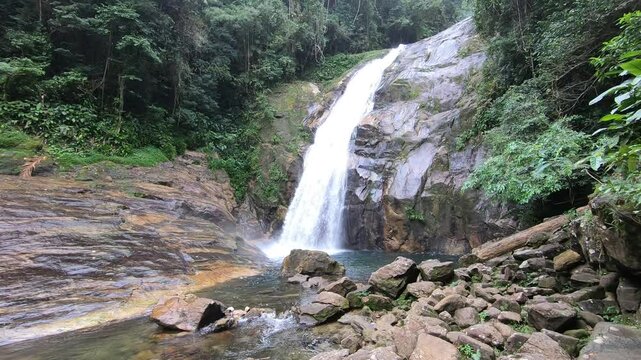 Pedra Lisa Waterfall, Itu River, Serra do Mar State Park, near Boi&ccedil;ucanga Beach - S&atilde;o Sebasti&atilde;o, S&atilde;o Paulo, Brazil