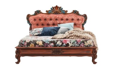 Accent Bed Angles View for Home Interior Design - Transparent Cut Out