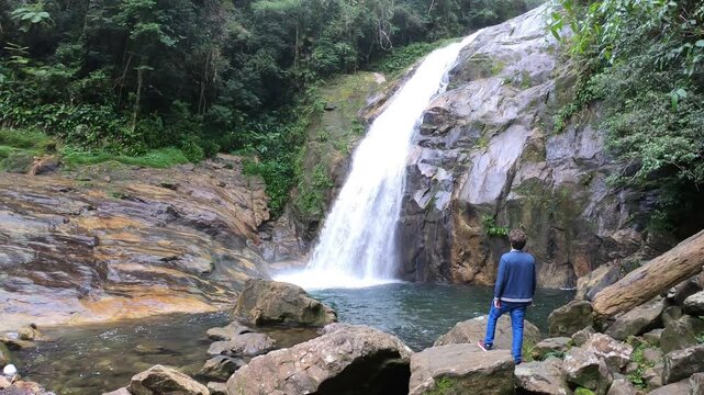 Pedra Lisa Waterfall, Itu River, Serra do Mar State Park, near Boi&ccedil;ucanga Beach - S&atilde;o Sebasti&atilde;o, S&atilde;o Paulo, Brazil