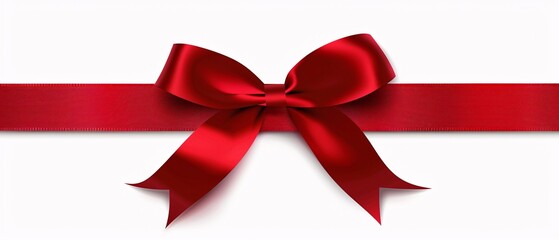 Red ribbon isolated on transparent or white background, png