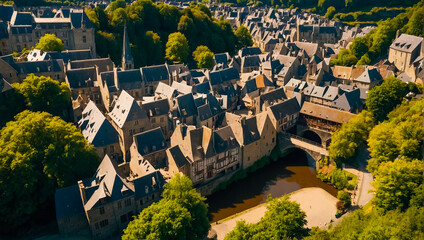 Fototapeta premium Beautiful city Dinan Belgium cityscape