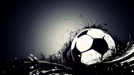 A soccer ball is the main focus of the image, with a blurry background