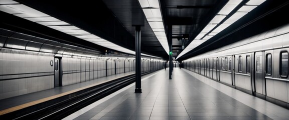Background Empty Subway Platform Minimalistic urban scene