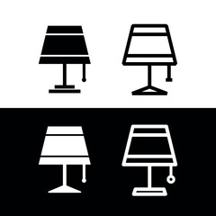 Table lamp icon. Lampshade, symbol of light, home or workplace. Table lamp with lampshade.